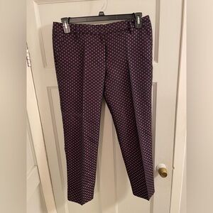 J. Crew Navy Pants with Pink Dot Pattern